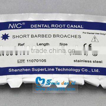 Short Barbed Broaches for dental use Dentsply Dental Short Barbed Broaches