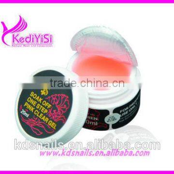 Soak off pink UV gel Nail art design China factory for wholesale