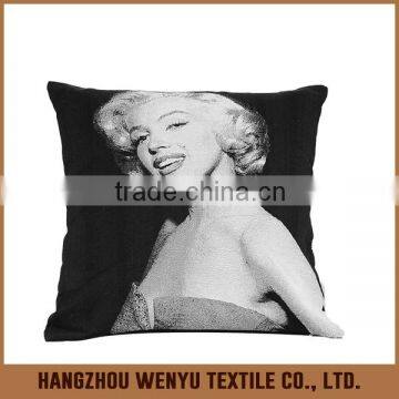 PLUS Square cute sofa cushion with fashion lady black and white 17.7"x17.7"