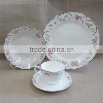 New design fine bone china decal dinner set