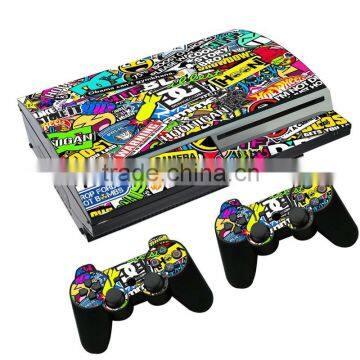 decal sticker skin for PS3 fat console and 2 pcs controller stickers