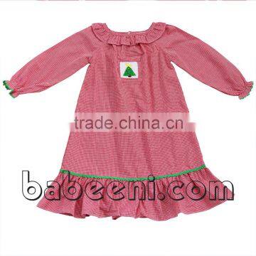 Pretty X-mas tree hand smocked night dress