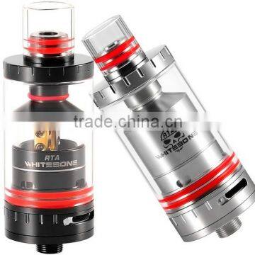 Ten One Wholesale Authentic White Bone RTA Inner Pyrex Cap and Stainless Steel Cap Available Oumier White Bone RTA Atomizer