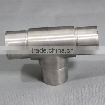 Stainless steel handrail tube connector elbow tee type for tube