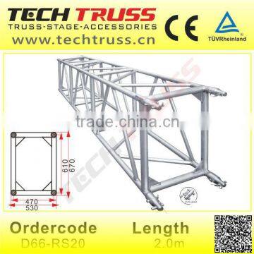 D66-RS20 aluminum rectangle truss, portable heavy duty stage lighting truss