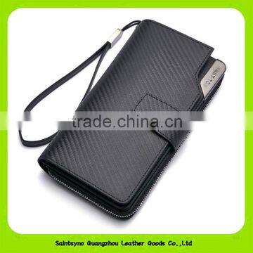 16386 Customized black genuine luxury leather wallet for men