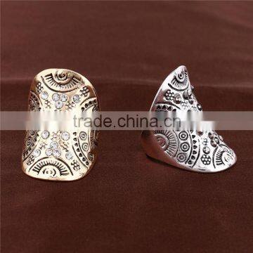Ethnic Vintage Jewelry Zinc Alloy Rhinestone New Design Gold Finger Ring for Women photo-6