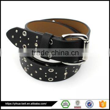 china supplier Ladies PU premium leather rivet belt