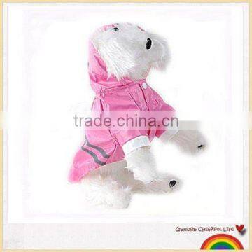 Lovely pink safety dog pets raincoat