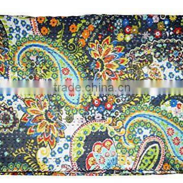 Indian Handmade Patchwork Vintage Twin Kantha Bedspread Cotton Blanket Jaipur Quilt