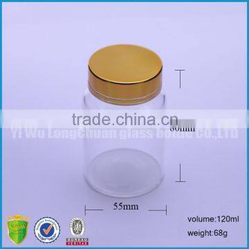 120ml tempered glass jar with metal screw cap lid