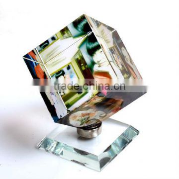 nice fashion high quality 3D laser color photo Crystal Image/customize crystal glass color print frame