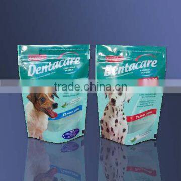 Plastic Pet Food Bags With Stang-up Pouch