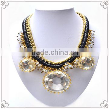 Small MOQ Shiny Crystal Bead Necklace Manufacturer With Chain