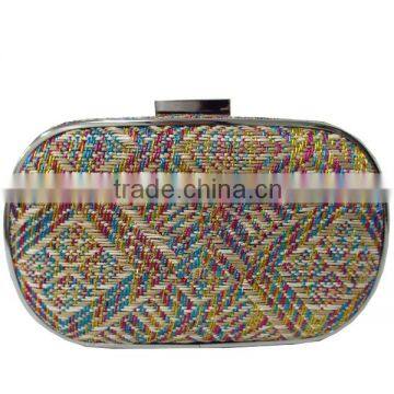 2016 fashion designer guangzhou made in alibaba EV3131 ladies hairy women china clutch weave design