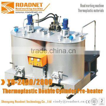Double drum thermoplastic pre-heater