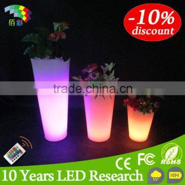 Customized Plastic led flower pot/led illuminated flower pot/LED solar flower vase