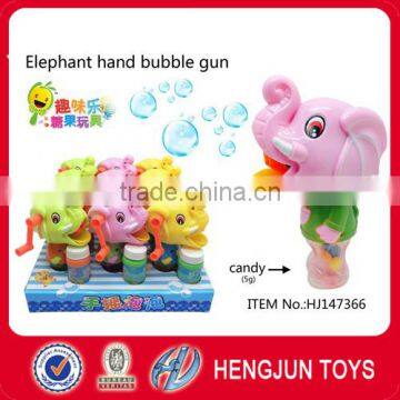 funny toys with sweet candy big elephant hand bubble gun new design toys 12pcs