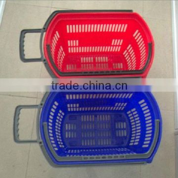 plastic rolling hand basket