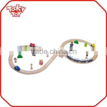 42pcs OEM Available Beech Wood Sleepers Railway Rail Car Toy