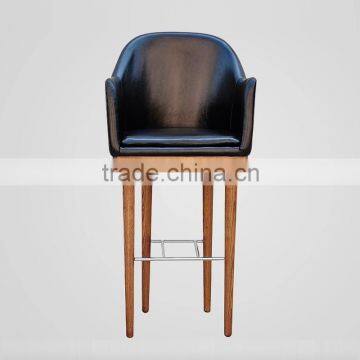 dining room home furniture/arm chair bar chair with wood leg/pu leather chair higher stool