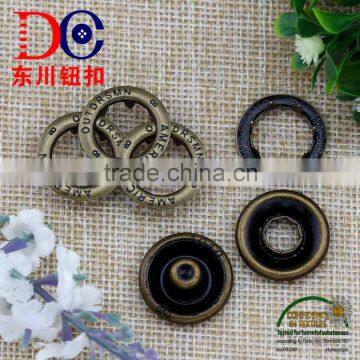 Big Size Custom Logo Engraved Metal Ring Prong Snap Button for Jeans photo-4