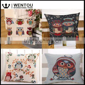 Wentou Vintage PP Cotton Filled Soft Embroidery Owl Pillow photo-4