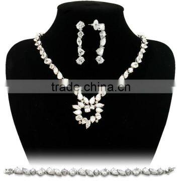 Rhodium Plated With CZ 925 Sterling Silver Jewelry Wholesale