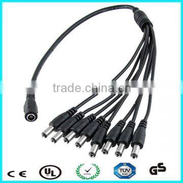 12 volt 1 female dc plug to 8 male cctv camera cable