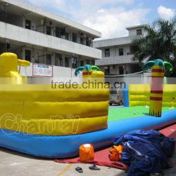 2-in-1 Sports Field Bungee Run Giant Inflatable Volleyball Court for Sale photo-2
