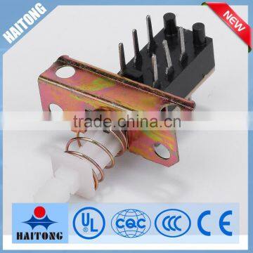 250V 6pin push switch with 4holes and outside inspring for electrical appliance