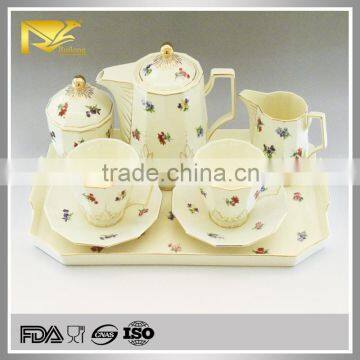 Drinkware stoneware tea pot sets, ceramic tea pot, turkish tea set