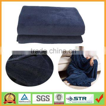 Super Cozy Luxury Navy Blue Microfiber Plush Coral Fleece Knitted Thick Throw Blanket