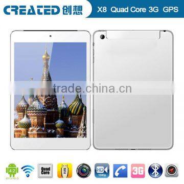 7.85inch 3g tablet mtk8389 quad core android 4.2with wifi+bluetooth+3g+gps+tv+dual cameras