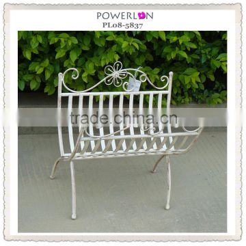 High quality elegant white book rack magazine shelf magazine holder on table top iron furniture