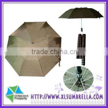 brown auto open fold up umbrellas printed inside