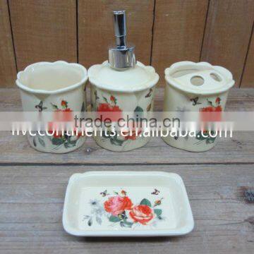 Set of 4 Pcs Ceramic Bathroom Accessories