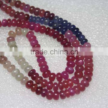 Natural Multi Sapphire Smooth Rondell