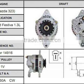 Vehicle auto alternator for Mazda 323 fe85-18-300a alternator