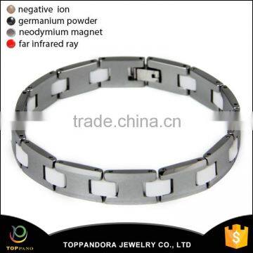 Mens Black Tungsten Magnetic Ceramic Bracelet With Energy Magnetic and CZ Bracelet Magnetic Tungsten Bracelet photo-5