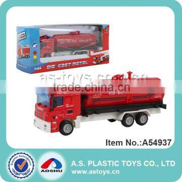 Red plastic diecast fire fighting truck toy