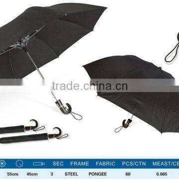 New Black Sun Parasol Clear Rain Folding Compact Umbrella 3 fold kids folding umbrella