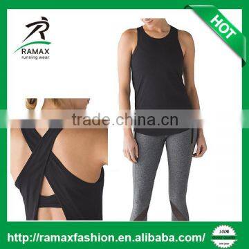 Ramax Custom Women Curved Hem Yoga Gym Tank Tops For Open Back Dress photo-3