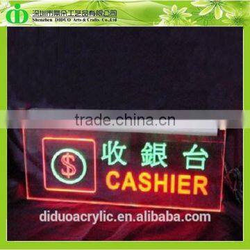 DDB-0074 Trade Assurance Shenzhen Factory Wholesale Acrylic Luminous Cashier Signs