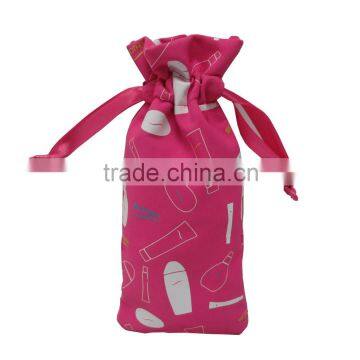 Promotional satin drawstring gift pouches with PP cord