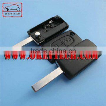 OkeyTech Citroen 2 button remote key shell without groove blade NO LOGO citroen key shell for car key citroen