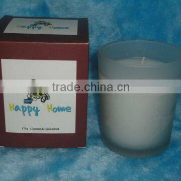 Coconut & Passionfruit Scented Cheap Candle in glass jar and gift box