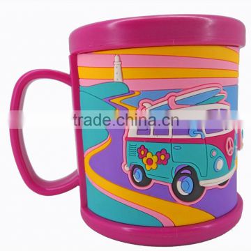 wholesale pvc plastic cup with 3d design