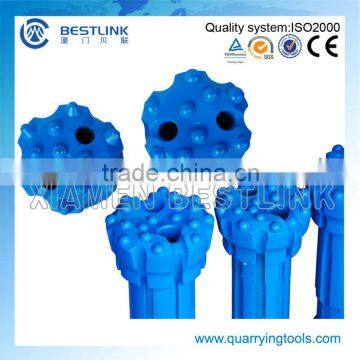 Low air pressure DTH drill bits