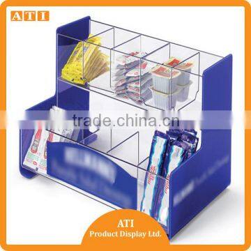 Blue and Clear 2 tiers acrylic merchandise display